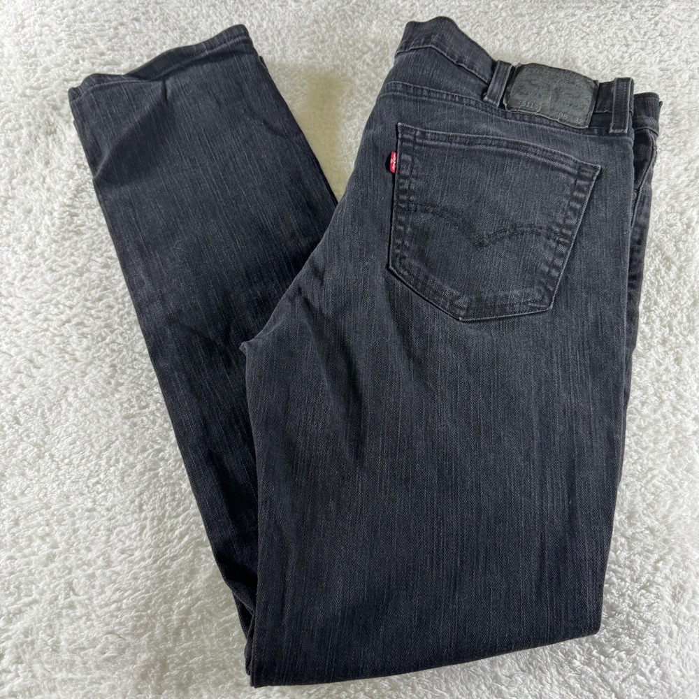 Levis 511 Jeans Mens 38x32 Black Denim Jeans Pants Slim Fit Pockets Cotton Y2K